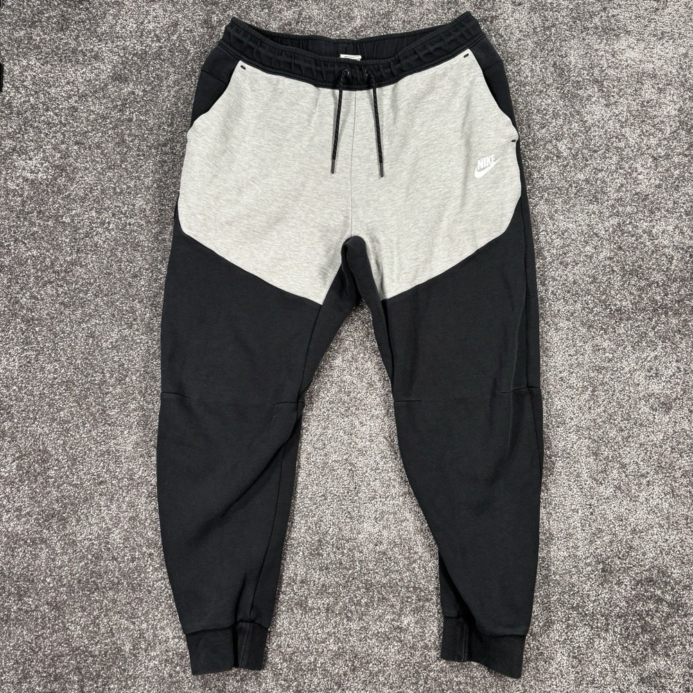Nike Tech Fleece Joggers Sweatpants Men's Large Black Gray Stretch Workout Gym